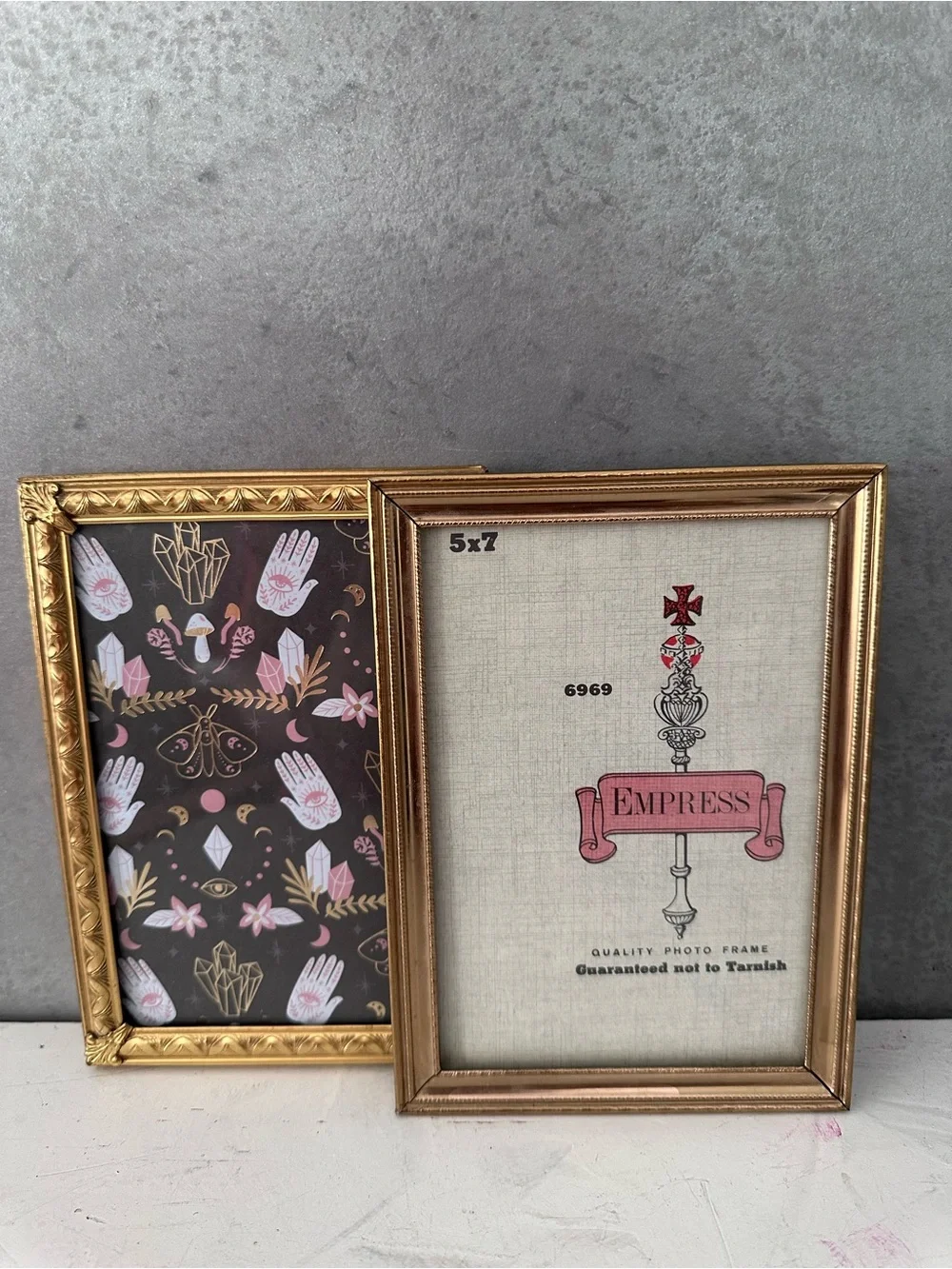 2 Vintage ORNATE METAL GOLD Picture Frame, FITS 5x7” DANISH NEOCLASSICAL